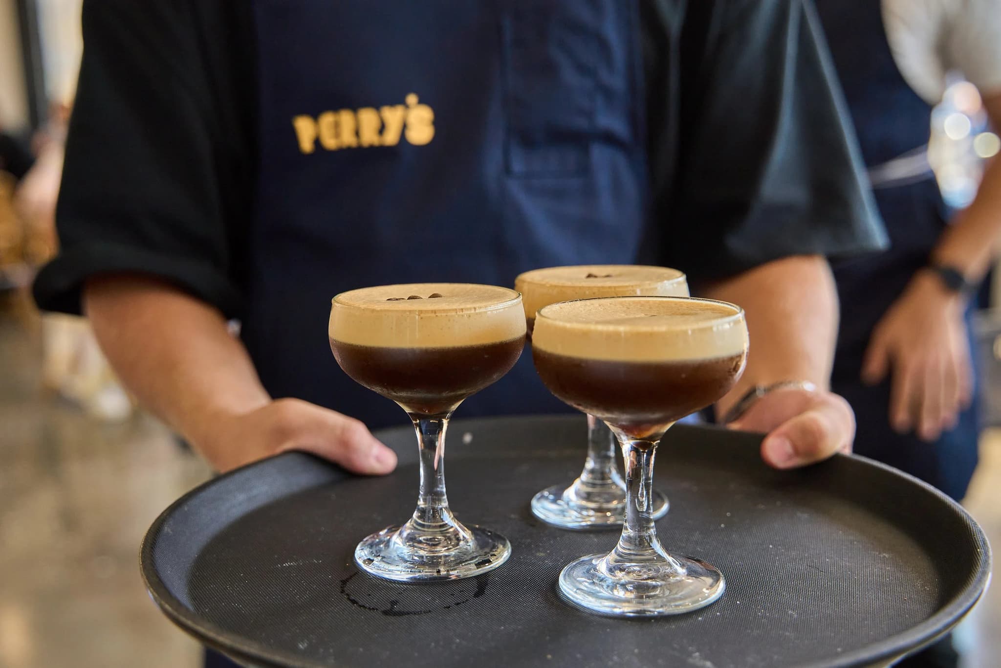 A tray of espresso martinis